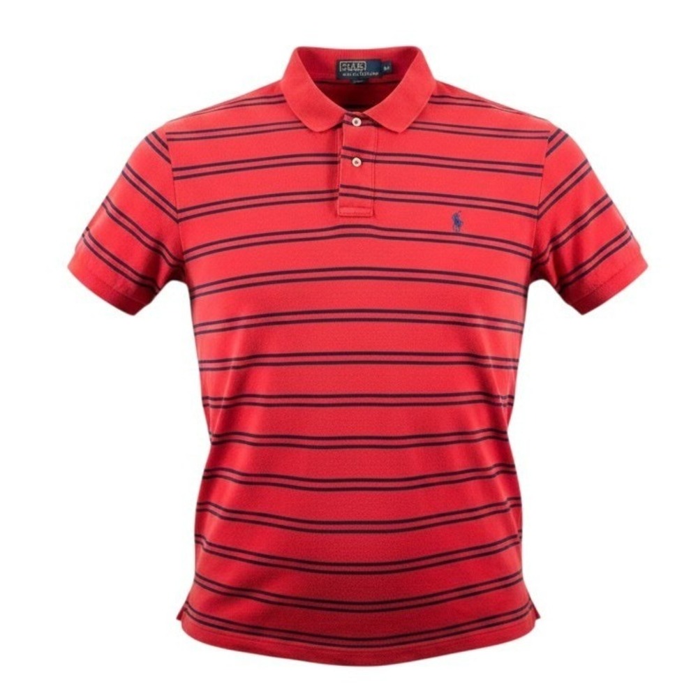 Polo‎ Ralph Lauren Classic Preppy Striped Polo Shirt Mens XL Crimson Red Navy